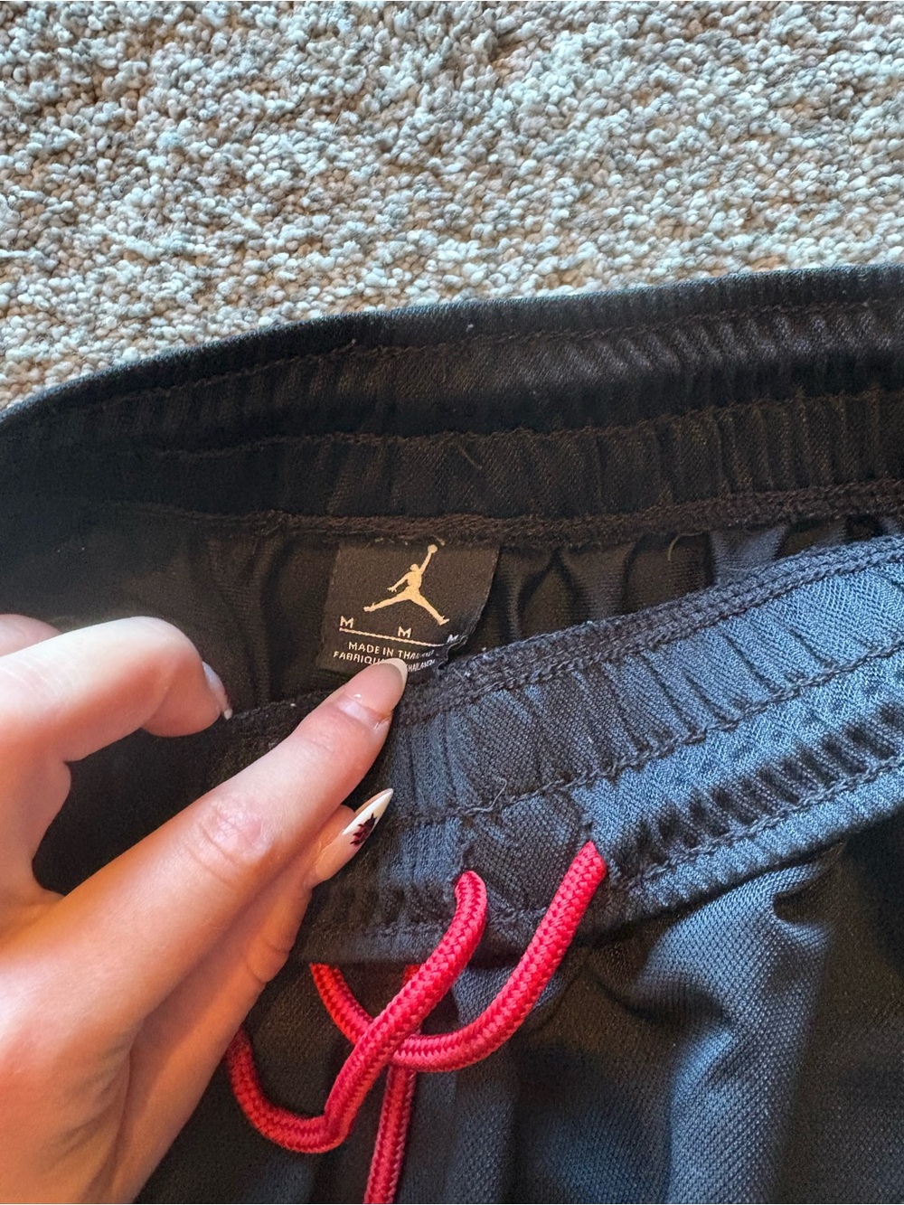 Jordan Men’s Black Athletic Shorts with Red Drawcord - Picture 3 of 5